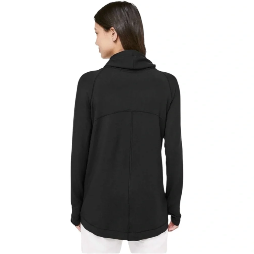 Lululemon Coast Easy Wrap Jacket Black Modal French Terry Size 6